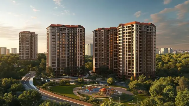 Artist's impression of a residential community, illustrative